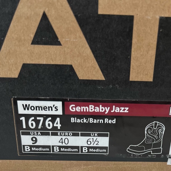 Ariat Women’s GemBaby Jazz Western Boots Black Barn Red Size 9B - Picture 9 of 9